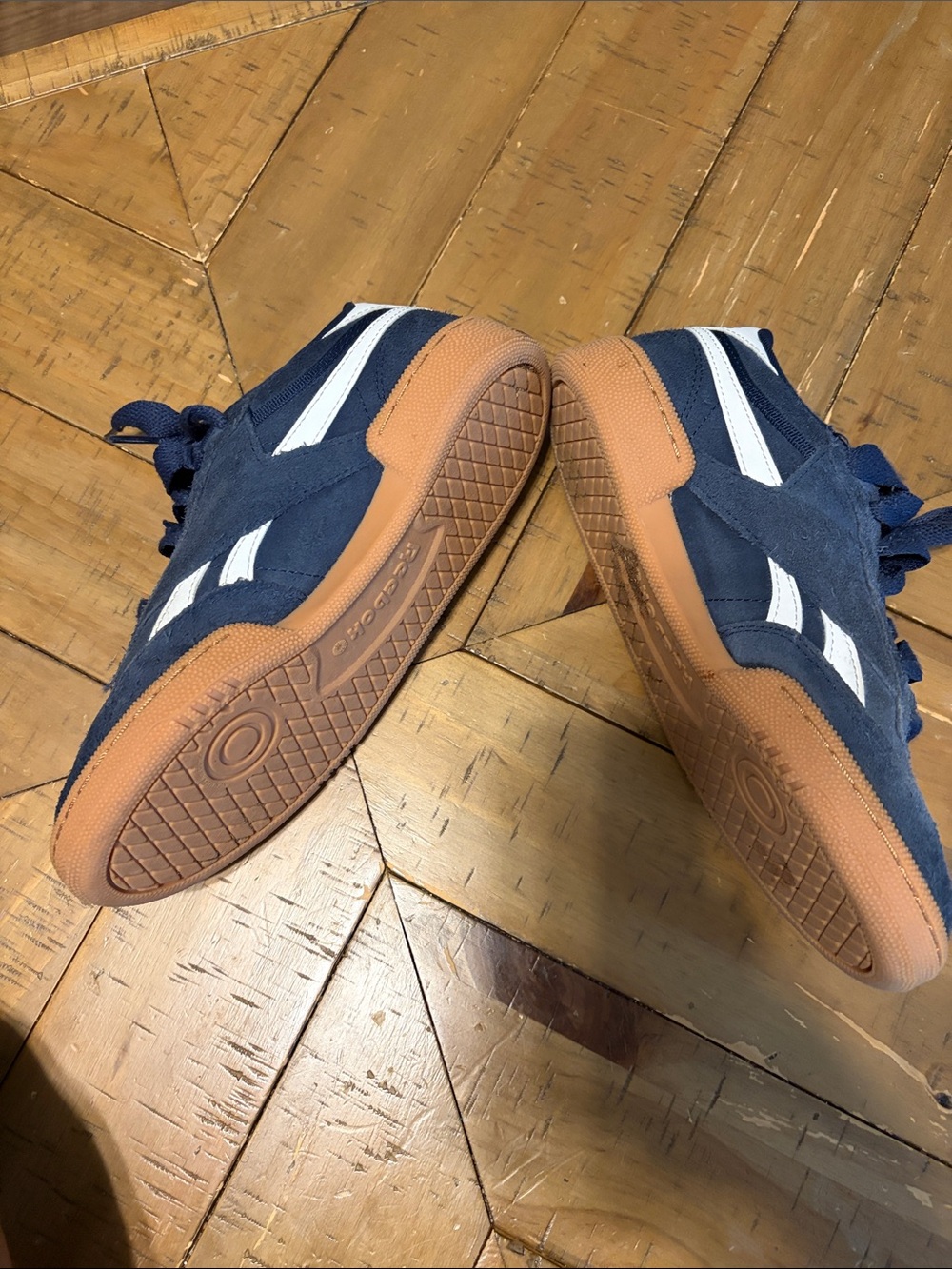 Boys Navy Suede Athletic Sneakers with Gum Sole